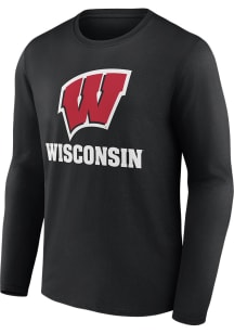 Wisconsin Badgers Black Name Drop Long Sleeve T Shirt