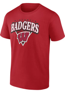 Wisconsin Badgers Red Primary Logo Short Sleeve T Shirt