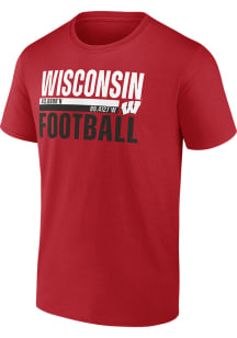 Wisconsin Badgers Red Football Short Sleeve T Shirt