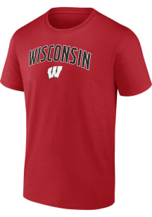 Wisconsin Badgers Red Arch Mascot Short Sleeve T Shirt