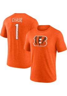 Ja'Marr Chase Cincinnati Bengals Orange Heritage Short Sleeve Fashion Player T Shirt