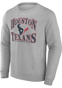 Houston Texans Mens Grey True Classics Long Sleeve Crew Sweatshirt