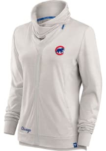 Chicago Cubs Womens Blue Iconic Brushed Long Sleeve Full Zip Jacket