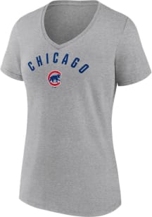 Chicago Cubs Womens Grey Iconic Short Sleeve T-Shirt