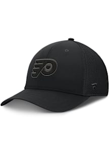 Philadelphia Flyers Mens Black Tonal Structured Stretch Spacer Mesh Flex Hat