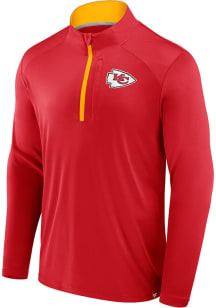 Kansas City Chiefs Mens Red Defender Long Sleeve Qtr Zip Pullover