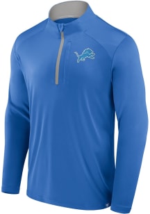 Detroit Lions Mens Blue Defender Long Sleeve Qtr Zip Pullover