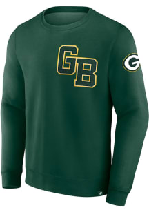 Green Bay Packers Mens Green Varsity Letter Long Sleeve Crew Sweatshirt