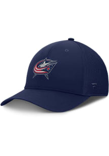 Columbus Blue Jackets Mens Navy Blue Structured Stretch Spacer Mesh Flex Hat