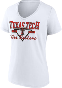 Texas Tech Red Raiders Womens White Fundamental Triangle Short Sleeve T-Shirt