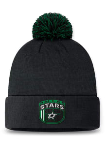 Dallas Stars Black 2024 Authentic Pro Draft Cuff Pom Mens Knit Hat
