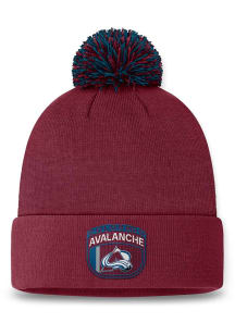 Colorado Avalanche Maroon 2024 Authentic Pro Draft Cuff Pom Mens Knit Hat