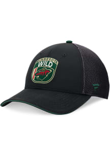 Minnesota Wild 2024 Authentic Pro Draft Trucker Adjustable Hat - Black