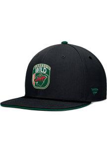 Minnesota Wild Black 2024 Authentic Pro Draft Mens Snapback Hat