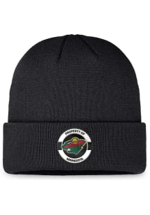 Minnesota Wild Black 2024 Authentic Pro Practice Cuffed Mens Knit Hat