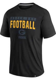 Green Bay Packers Black Blackout Short Sleeve T Shirt