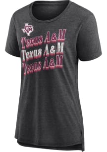 Texas A&amp;M Aggies Womens Grey Drop It Back Short Sleeve T-Shirt