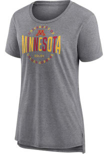 Minnesota Golden Gophers Womens Grey Drop It Back Short Sleeve T-Shirt