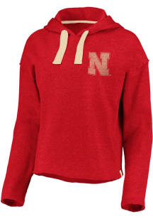 Womens Red Nebraska Cornhuskers Crop Hooded Sweatshirt