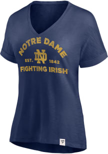 Notre Dame Fighting Irish Womens Navy Blue Motivating Force Short Sleeve T-Shirt