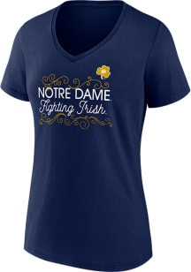 Notre Dame Fighting Irish Womens Navy Blue Iconic Short Sleeve T-Shirt