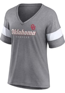 Oklahoma Sooners Womens Grey Triblend Short Sleeve T-Shirt
