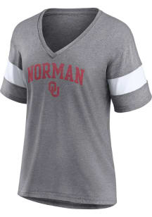 Oklahoma Sooners Womens Grey Triblend Short Sleeve T-Shirt