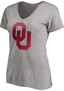Oklahoma Sooners Womens Grey Primary Short Sleeve T-Shirt