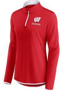 Womens White Wisconsin Badgers Classic 1/4 Zip Pullover