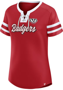 Wisconsin Badgers Womens Sunday Best Fashion Football Jersey - White