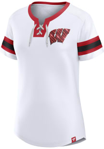 Wisconsin Badgers Womens Sunday Best Fashion Football Jersey - White