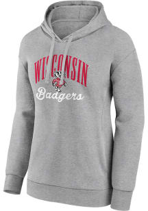 Womens Grey Wisconsin Badgers Classic Hooded Sweatshirt
