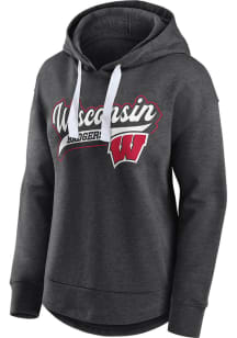 Womens Grey Wisconsin Badgers Classic Hooded Sweatshirt