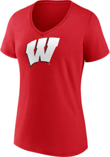Wisconsin Badgers Womens Red Iconic Short Sleeve T-Shirt