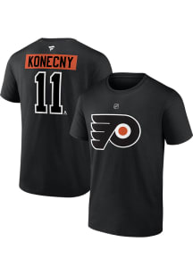 Travis Konecny Philadelphia Flyers Black Alt Short Sleeve Player T Shirt