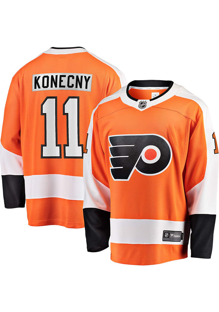 Travis Konecny Philadelphia Flyers Mens Orange Breakaway Hockey Jersey