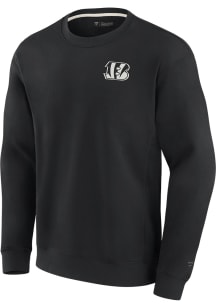 Cincinnati Bengals Mens Black Signature Fleece Long Sleeve Crew Sweatshirt