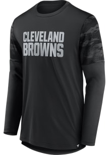Cleveland Browns Black Defender Jacquard Long Sleeve T-Shirt