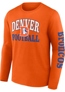 Denver Broncos Orange Vintage Cotton Long Sleeve T Shirt