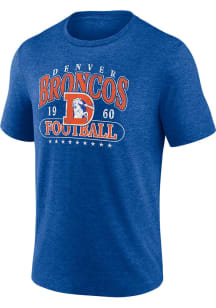 Denver Broncos Blue Heritage Triblend Short Sleeve Fashion T Shirt
