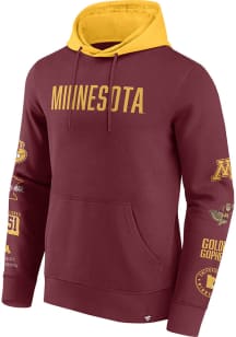 Mens Maroon Minnesota Golden Gophers Colorblock Badge Hooded Sweatshirt