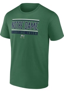 Notre Dame Fighting Irish Kelly Green Stripe and Block Short Sleeve T Shirt