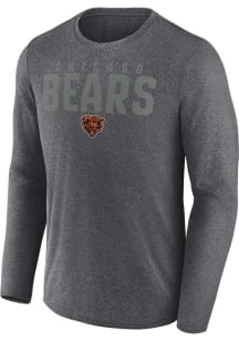 Chicago Bears Charcoal Poly Blackout Long Sleeve T-Shirt