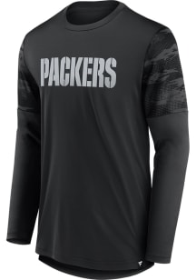 Green Bay Packers Black Defender Jacquard Long Sleeve T-Shirt