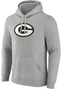 Green Bay Packers Mens Grey Primary Logo Long Sleeve Hoodie