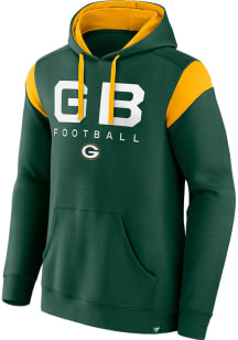 Green Bay Packers Mens Green Colorblock Long Sleeve Hoodie