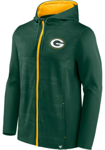 Green Bay Packers Mens Green Defender Poly Fleece Long Sleeve Zip