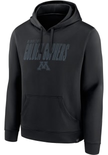 Mens Black Minnesota Golden Gophers Defender Monochrome Fade Long Sleeve Hoodie