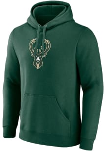 Milwaukee Bucks Mens Green Primary Logo Long Sleeve Hoodie