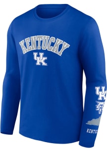 Kentucky Wildcats Blue Badging Cotton Long Sleeve T Shirt